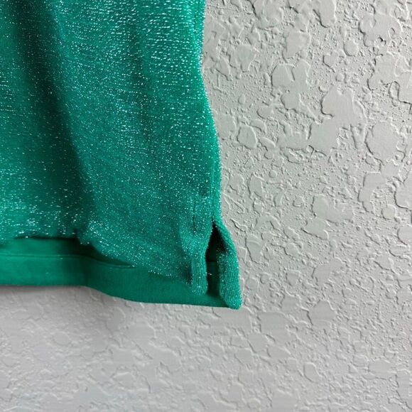 Frankies Bikinis Coco Sparkle Terry Button Up Shirt Mistletoe Green Large Beach - Picture 6 of 10